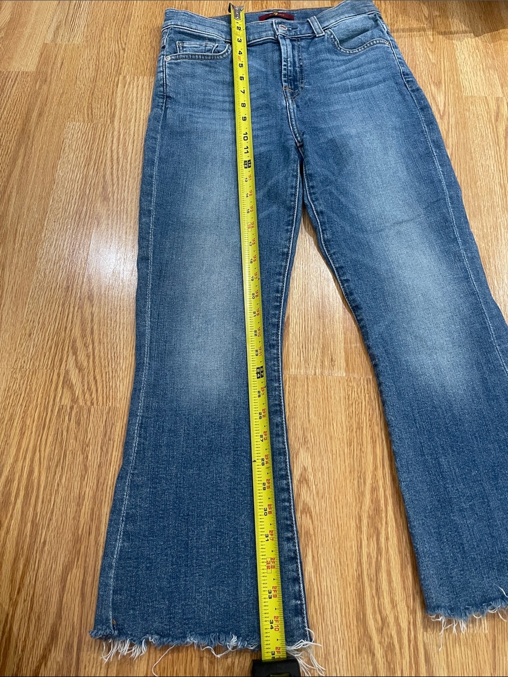 7 For All Mankind- Medium Blue Flare Jeans - Picture 5 of 6
